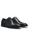 Kožené oxfordské boty s perforovanými detaily - Black