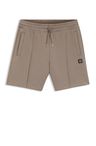 Šortky z bavlněné směsi s lemováním s vrstveným logem - Light/Pastel Brown