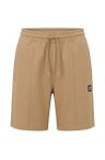 Kraťasy z bavlněné směsi s lemováním s vrstveným logem - Beige Overflow