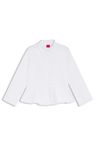 Bavlněná halenka slim fit střihu s peplum lemem - White