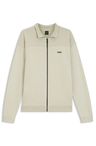 Kardigan na zip se strukturovaným grafickým vzorem - Light Beige