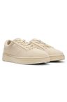 Semišové tenisky se zlatým fóliovým logem - Open Beige
