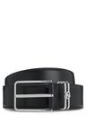 Italský kožený opasek s monogramem Double B - Black