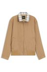 Voděodolná bunda s kostkovaným límcem - Medium Beige
