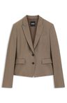 Úzký blazer ze strečového gabardénu - Brown Overflow