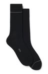 Dvojbalení žebrovaných ponožek s charakteristickými pruhy - Black
