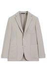 Úzký blazer z panenské vlny s mikrovzorem - Light Beige