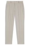 Kalhoty zúženého střihu z panenské vlny s mikrovzorem - Light Beige
