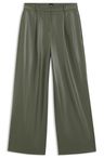 Široké kalhoty z umělé kůže - Dark Green