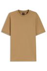 Tričko ze strukturované bavlny s pruhy na manžetách - Medium Beige