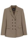 Úzký blazer z gabardénového kepru - Brown Overflow