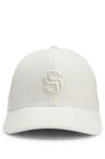 Bavlněná keprová čepice s monogramem Double B - Open White