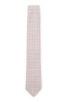 Kravata z hedvábné směsi s mikrovzorem - Medium Pink