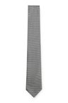 Hedvábná kravata BOSS ONE s žakárovým vzorem - Open Grey