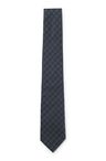Hedvábná kravata BOSS ONE s žakárovým vzorem - Dark Blue