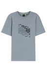 Tričko z elastické bavlny s grafikou vlajky - Dark Grey
