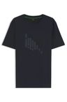 Tričko z elastické bavlny s grafikou vlajky - Dark Blue