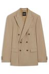 Dvouřadé sako slim fit z italské vlny - Medium Beige