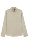 Pánská bavlněná košile Casual Fit s rozšířeným límcem - Dark Beige