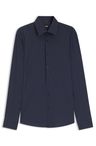 Tričko slim fit z potištěné strečové látky - Dark Blue