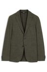 Slim fit sako z panenské vlny a lnu - Open Green