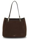 Malá taška tote se zlatými detaily - Dark Brown