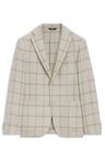 Slim fit sako z kostkované látky - Open White