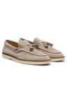 Semišové mokasíny s třásněmi - Dark Beige